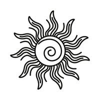 icône de style de ligne symbole du zodiaque soleil vecteur