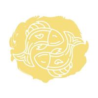 icône de style bloc signe du zodiaque poisson vecteur