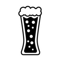 icône de style de ligne de verre à bière vecteur