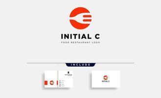 initial c équipement alimentaire simple logo modèle vecteur icône résumé