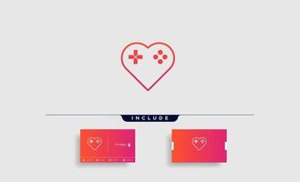 Amour gamepad logo design template vector illustration élément icône isolé