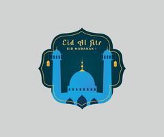eid ul fitr illustration islamique avec mosquée vecteur