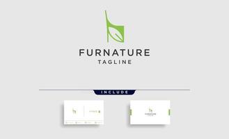 chaise verte logo design vecteur icône illustration