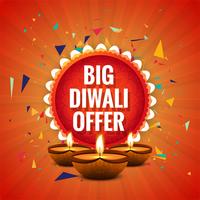 Diwali Festival offre une conception de modèle de fond de grande vente vecteur