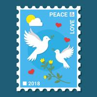 Vecteur de timbres de paix et d'amour