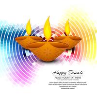 Joyeux diwali diya illustration de fond de festival de lampe à huile vecteur