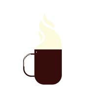 Icône de boisson tasse de café chaud design isolé vecteur