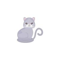 animal de compagnie chat animal domestique fond blanc vecteur