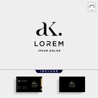 ak k lettre liée logo premium de luxe vecteur