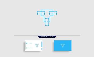 lettre t logo tech wifi vector illustration de conception