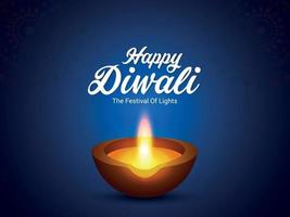 fond de célébration joyeux diwali avec diwali diya vecteur