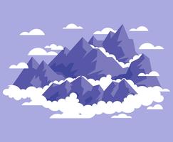 Paysage de montagne, première personne, illustration vecteur