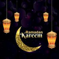 carte de voeux de fête islamique réaliste ramadan kareem vecteur