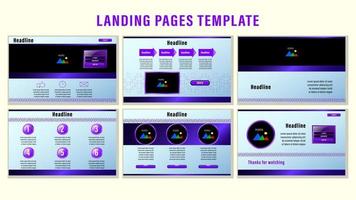 modèle de pages de destination web ornement violet vecteur