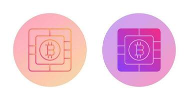icône de vecteur de puce bitcoin