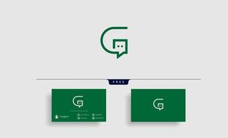 conception de vecteur de modèle de lettre g chat logo