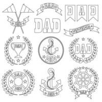 timbres numériques de fête des pères nautiques vecteur