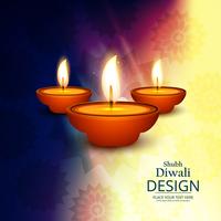 Joyeux diwali diya illustration de fond de festival de lampe à huile vecteur