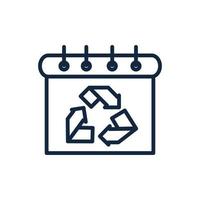 calendrier recyclage écologie environnement icône linéaire vecteur