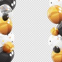 Groupe de ballons d'hélium brillant de couleur avec page blanche isolée vecteur