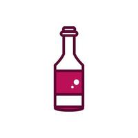 bouteille de vin liège liqueur célébration boisson boisson icône ligne et rempli vecteur