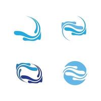 vagues plage logo bleu et icônes de modèle de symboles app vecteur