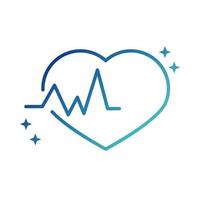 icône de ligne de gradient de pandémie de covid 19 de cardiologie médicale en ligne de rythme cardiaque de santé vecteur