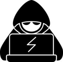 conception d'icône de vecteur de pirate informatique