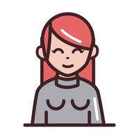 avatar femme personnage féminin portrait de dessin animé vecteur