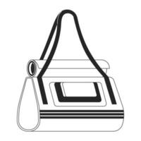 aptitude sac plat monochrome isolé vecteur objet. modifiable noir et blanc ligne art dessin. Facile contour place illustration pour la toile graphique conception