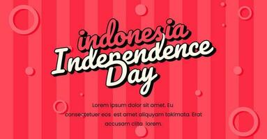 Indonésie 17 août indépendance journée bannière Contexte avec typographie texte vecteur