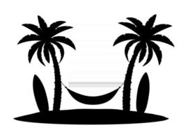 palmier et accessoires pour le repos illustration vectorielle stock isolé sur fond blanc vecteur