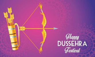 affiche du festival joyeux dussehra avec arche vecteur