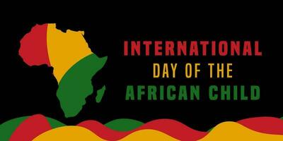 international journée de le africain enfant affiche avec Afrique carte. vecteur