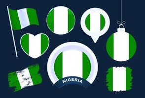collection de vecteurs de drapeau du nigeria vecteur