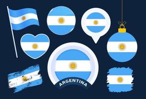 collection de vecteurs de drapeau argentin vecteur