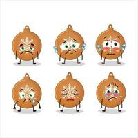 Noël Balle biscuits dessin animé personnage avec triste expression vecteur