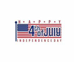 content 4e de juillet. le tendance calligraphie. excellent cadeau carte à le journée de indépendance. américain drapeau. vecteur illustration sur blanc Contexte.