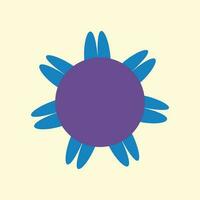 minimaliste rétro affiche avec une fleur. ancien géométrique bleu fleur sur une lumière arrière-plan, sensationnel style années 70, années 80, années 90, brillant couleurs. vecteur