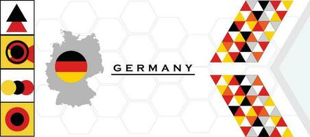 Allemagne géométrique bannière modèle indépendance jour, allemand drapeau avec géométrique abstrait conception avec Jaune et rouge couleur, et noir Facile vecteur