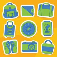 pack d'autocollants de vacances dans un style design plat vecteur