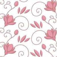 motif de magnolia rose vecteur