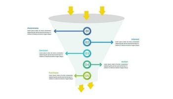 vente entonnoir infographie modèle pour affaires présentation vecteur