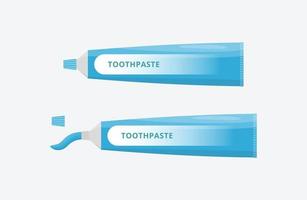 dentifrice pour soins bucco-dentaires isolé sur fond blanc hygiène dentaire style plat illustration vectorielle