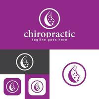 chiropratique logo.spine symbole.rond shape.massage, retour douleur et ostéopathie icon.creative symbole.vecteur illustration. vecteur