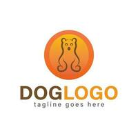 abstrait animal de compagnie chien logo dans une rond forme.créatif symbole.vecteur illustration.pictural marquer. vecteur