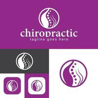 chiropratique logo.spine symbole.rond shape.massage, retour douleur et ostéopathie icon.creative symbole.vecteur illustration. vecteur