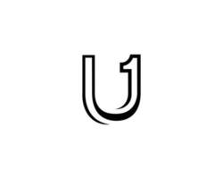 abstrait lettre u1 logo icône conception vecteur. vecteur