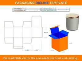 pot bougie boîte dieline modèle vecteur