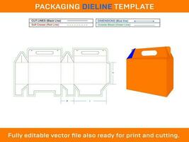 grand gâble boîte, dieline modèle vecteur